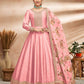 Myra Baby Pink Art Silk Embroidered Anarkali Suit | Swadesiicart