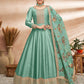 Myra Sea Green Art Silk Embroidered Anarkali Suit | Swadesiicart