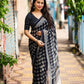 Navy Blue Poly Georgette Ajrak Saree with Unstitched Blouse - Hiral Fashion | Swadesiicart