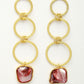 NVR Women's Gold-Polished Mother of Pearl Handcrafted Drop Earrings - Swadesiicart