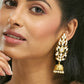 Nuyug 22K Gold-Plated Regal Kundan Stone Studded & Pearl Drop Jhumkas | Swadesiicart