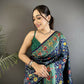 Joban Fashion Navy Blue Banarasi Soft Silk Woven Saree | Swadesiicart