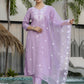 The52 Lavender Women's Beautiful Thread work Rayon Fabric with Straight Kurta, Pant and Dupatta Set - Swadesiicart
