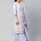 Ahalyaa Womens Powder Blue Crepe Floral Dress | Swadesiicart