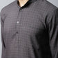 Even Apparels Black Color Pure Cotton Men's Kurta With Band Collar (CHK1166) | Swadesiicart