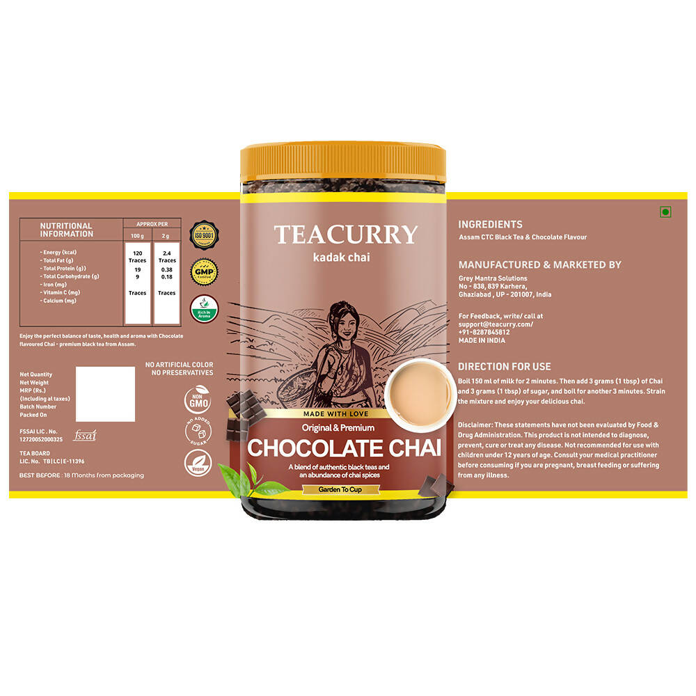 Teacurry Chocolate Chai Powder - Swadesiicart