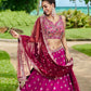 House of Panchhi Burgundy Satin Silk Sequins And Zarkan Embroidery Lehenga Choli & Dupatta | Swadesiicart