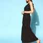 Ahalyaa Women Black Colour Crepe Foil Printed Kurta Sharara Set With Dupatta | Swadesiicart