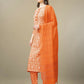 Jyoti Fashion Women's Orange Rayon Embroidery & Sequence work Kurta with Trouser & Dupatta | Swadesiicart