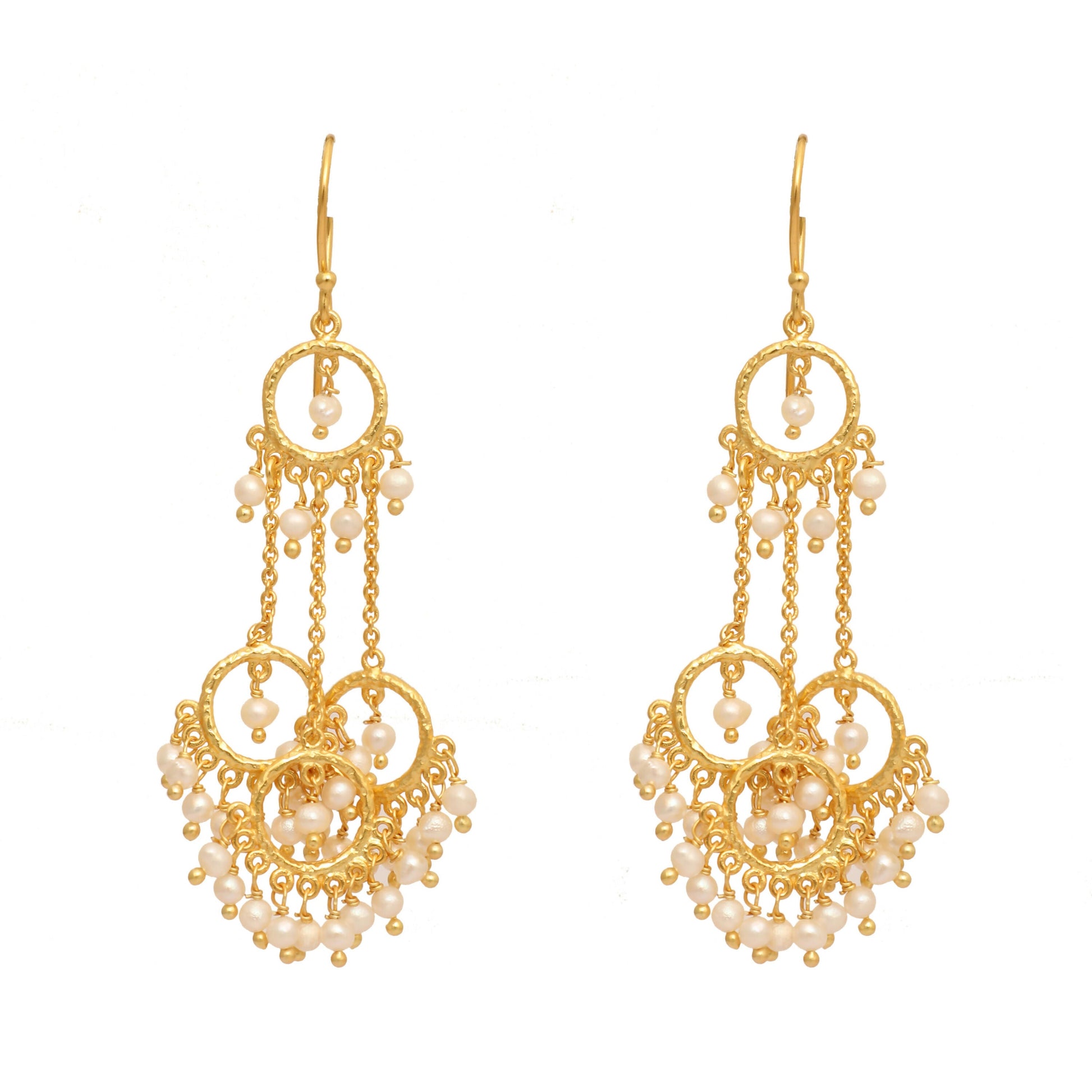 Nuyug 18k Golden Ring Pearl Drops Anti Tarnish Earrings | Swadesiicart