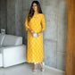 Aayaa Pure Muslin printed Kurti & Pant - Mustard