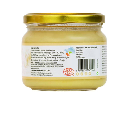 Azafran Infusions Grass Fed Gir Cow’s Organic A2 Ghee | Natural & Pure Ghee | Traditional Clarified Butter | Swadesiicart