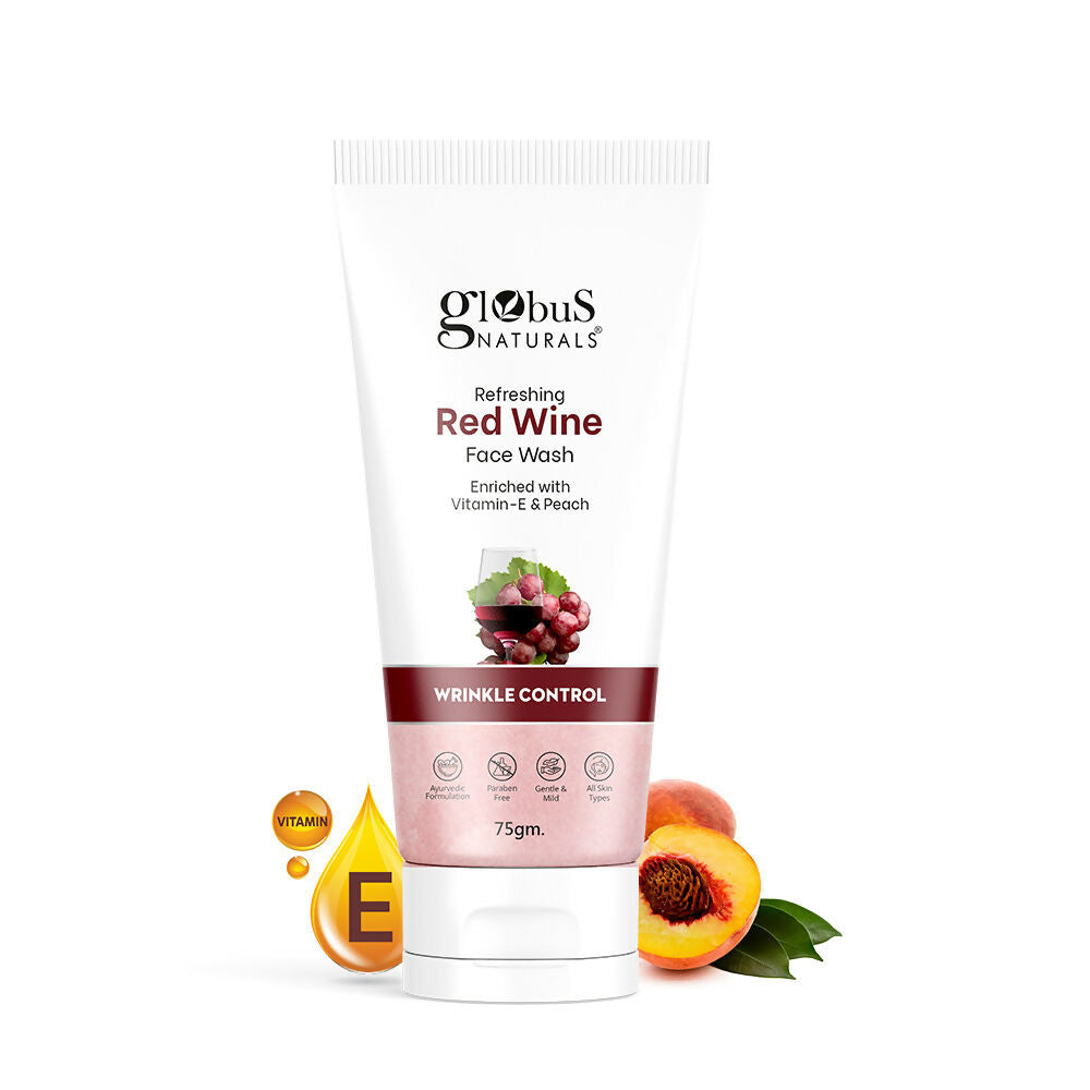 Globus Naturals Red Wine Hydrating Face Wash | Swadesiicart