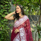 Vamsee Palak Saavi Red Organza Saree - Swadesiicart