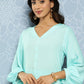 Ahalyaa Women's Traditional wear Co-ords - Blue - Swadesiicart