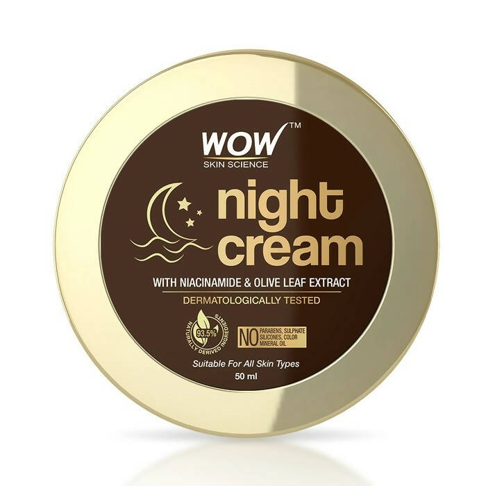 Wow Skin Science Night Cream With Niacinamide & Olive Leaf Extract - Swadesiicart