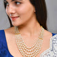 VOJ Gold-Polished Multi Layered Pearl Maharani Necklace | Swadesiicart