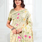 Shree Shyam Fashion Linen Cotton Off White Saree