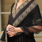 Pomcha Jaipur Black Saadgi Sunheri Lace Black Anarkali Set | Swadesiicart