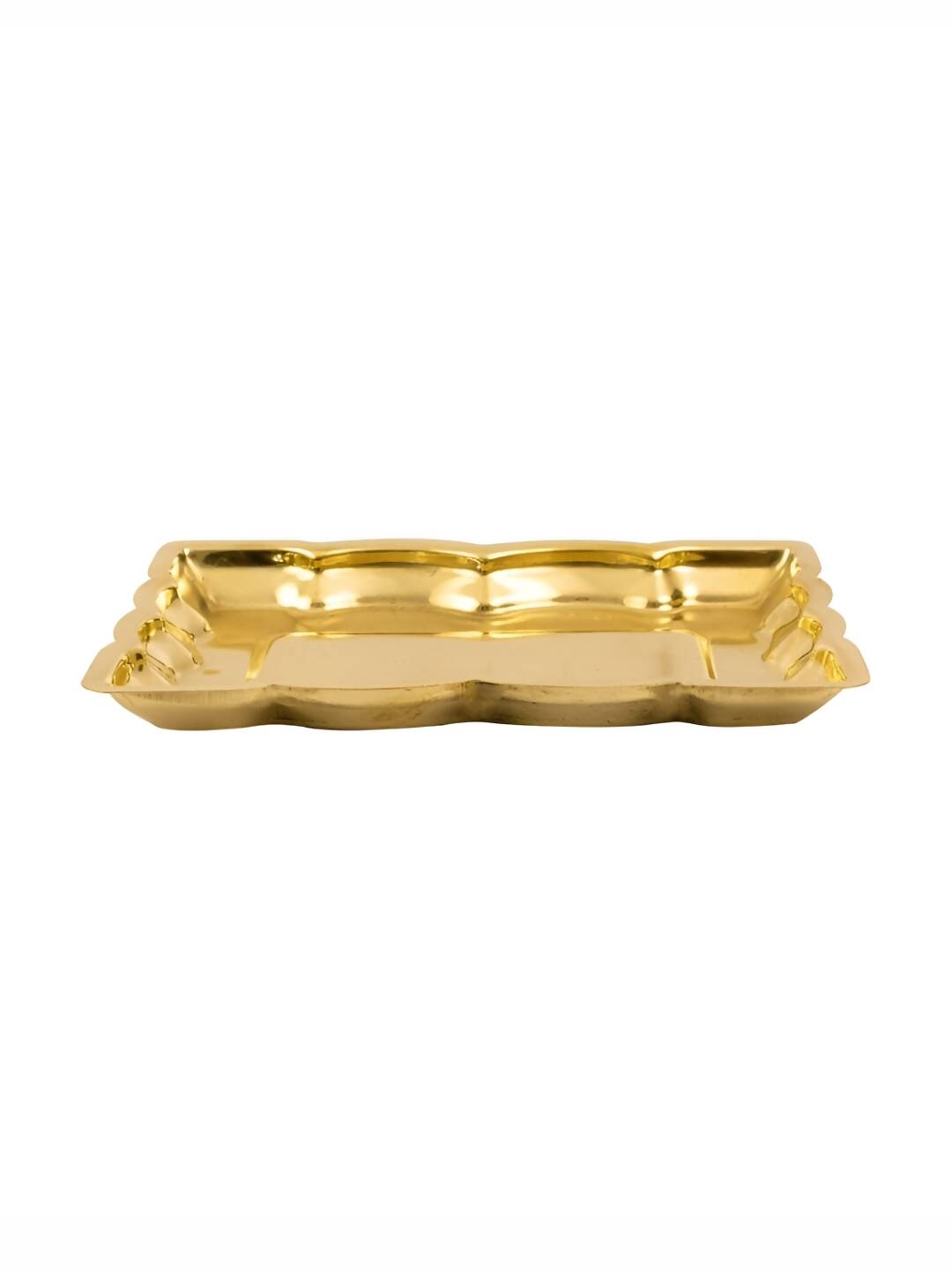 Spillbox Gold-Toned Brass Rectangular Betal Thali Pooja Essential | Swadesiicart