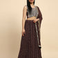 Brown Georgette Embroidered Lehenga choli with Dupatta - Dhara | Swadesiicart