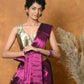 Very Much Indian Fusion Cotton Tissue Shimmer Saree - Maroon | Swadesiicart