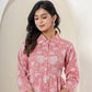 Kaajh Women's Pink Printed Cotton Co-ord Set - Swadesiicart