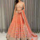 Jyoti Fashion Delightful Orange Sequins, Zari with Embroidered Devsena Silk Lehenga Choli with Dupatta | Swadesiicart