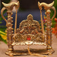 CraftVatika Gold-Polished & Red Swing Jhula Singhasan Pooja Chowki | Swadesiicart
