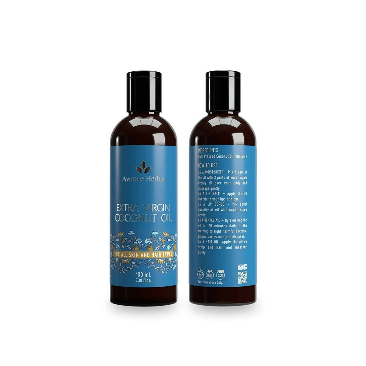 Avimee Herbal Extra Virgin Coconut Oil For Winters, Moisturizes Skin & Hair - Limited Time Offer - Swadesiicart