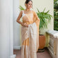 Exclusive Collection Beautiful Pino White Gold Tissue Silk Hand Weaving Handloom Saree With Running Blouse Piece - Swadesiicart