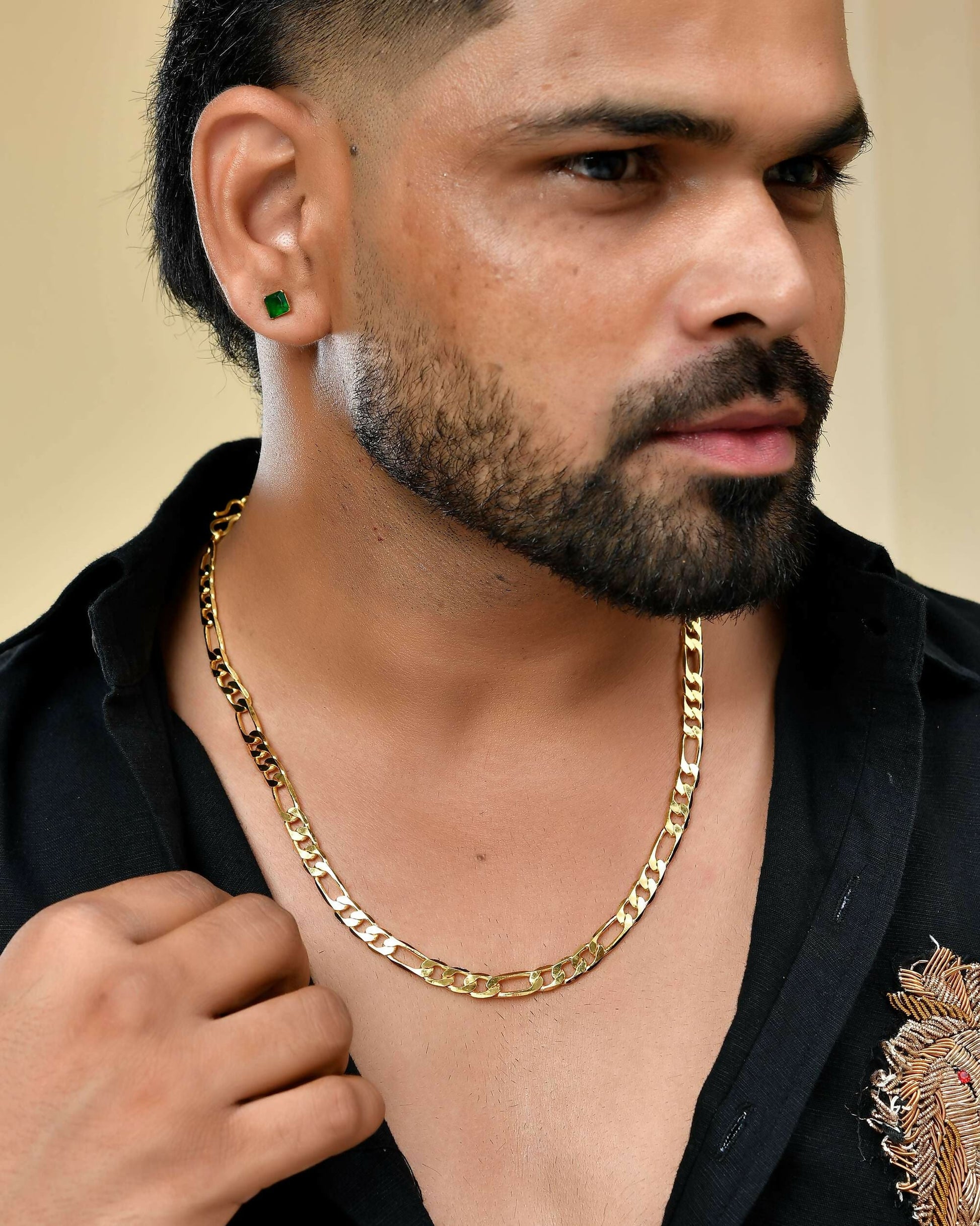 VOJ Gold-Polished Designer Chain For Men | Swadesiicart