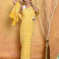 Very Much Indian Handblock Printed Cotton Saree With Natural Dyes - Yellow | Swadesiicart