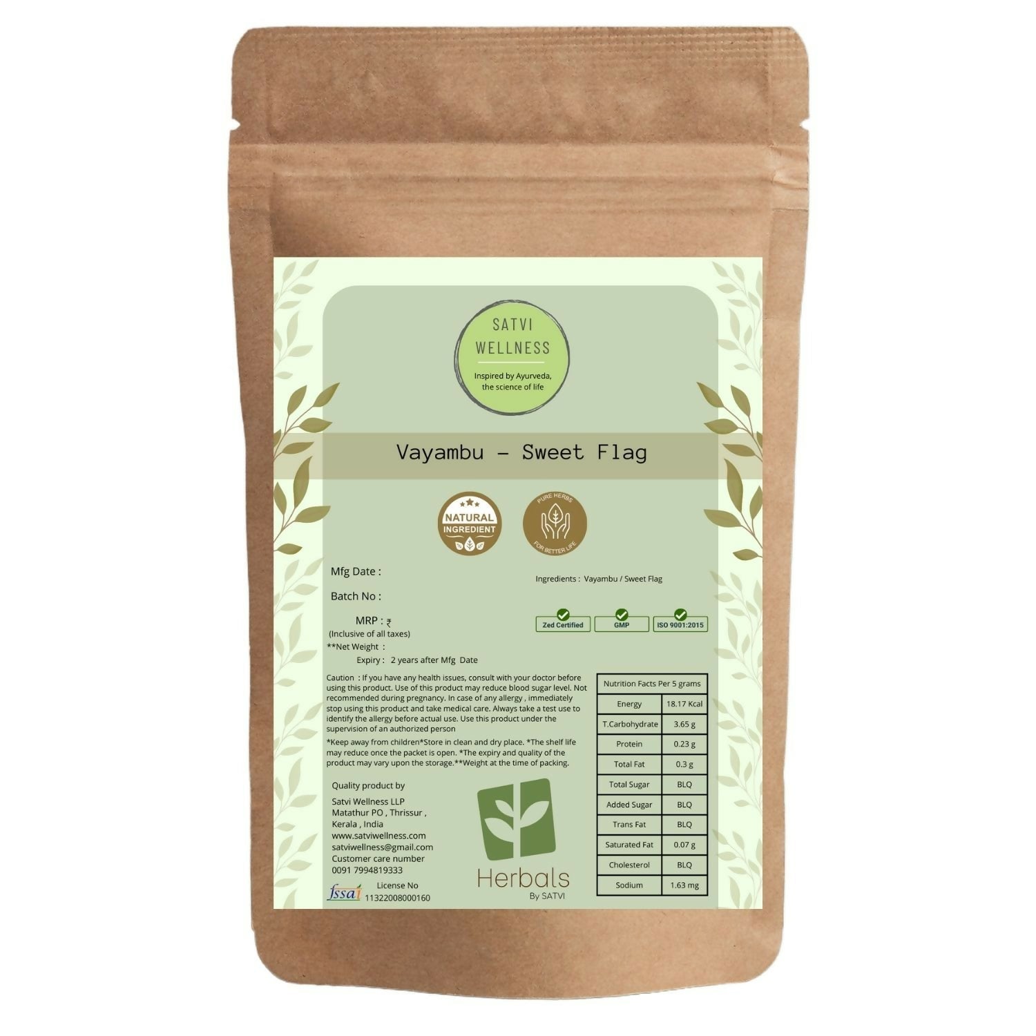 Satvi Wellness Vayambu | Sweet Flag Powder - Satvi Wellness