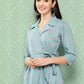 Yufta Teal Blue Printed Pure Cotton Top with Trousers - Swadesiicart