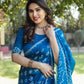 Anaita Teal Woven Design Pure Bandhej Silk Saree With Blouse