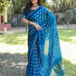 Anaita Teal Woven Design Pure Bandhej Silk Saree With Blouse