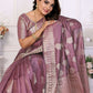 Aastha Fashion Purple Soft Organza Silk Weaving Saree