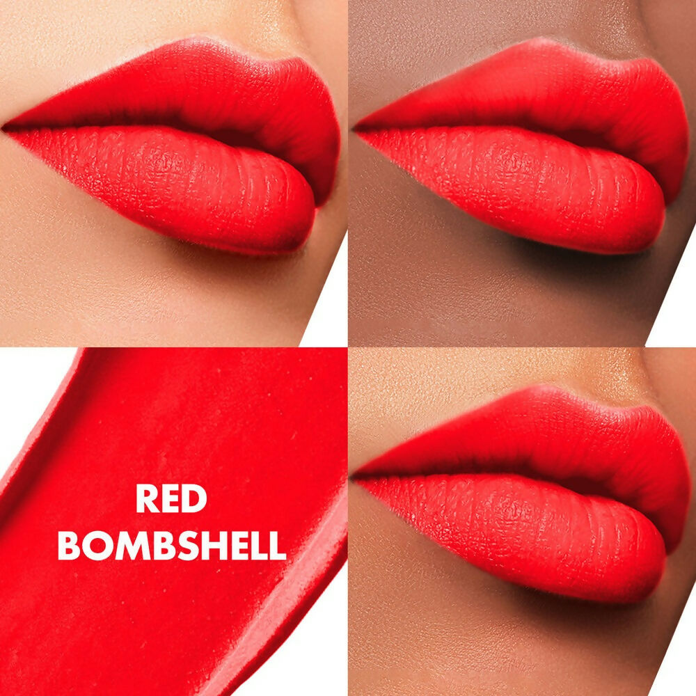 Lakme Cushion Matte Lipstick - Red Bomb Shell - Swadesiicart
