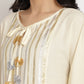 Ahalyaa Women Off White Printed Gotta Patti Kaftan Style Kurta With Palazzos | Swadesiicart