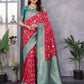Joban Fashion Banarasi Red Woven Soft Silk Saree | Swadesiicart