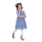 Akarshan viscose Lukhnowi Chikankari Anarkali kurta with Leggings - Grey | Swadesiicart
