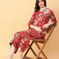 Joban Fashion Red Cotton Printed & Hand Work Co-ord Set - Swadesiicart