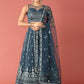 House of Panchhi Navy Blue Net Sequinse Work Lehenga & Blouse, Dupatta | Swadesiicart