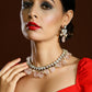 Blush Pink Kundan Choker with Earrings- Ruby Raang | Swadesiicart