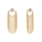 Nuyug 22K Gold Plated Crystal Studded Floral Stud Contemporary Dangler Earrings | Swadesiicart
