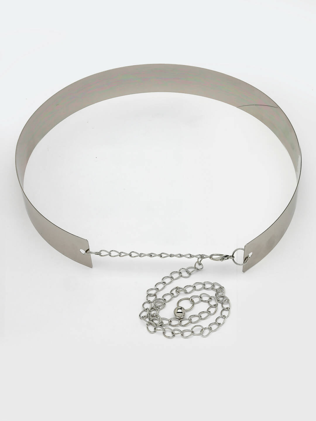 NVR Women Circular Silver Plated Adjustable Broad Belt | Swadesiicart