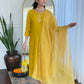 The52 Yellow Women's Beautiful Embroidered Rayon Fabric with Straight Kurta, Pant and Dupatta Set - Swadesiicart