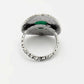 NVR Women's Green Silver-Toned German Silver Adjustable Finger Ring | Swadesiicart