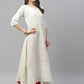 Miravan Women's Beige Embroidered Chikankari Kurta & Dupatta | Swadesiicart